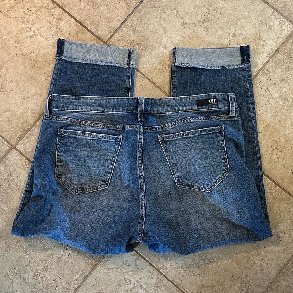 WINTER SALE! Kut from the Kloth Dark Blue Crop Jeans Size 14 - Picture 6 of 6